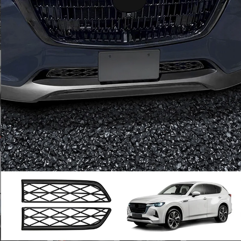 Car Front Bottom Middle Net Decoration Bumper Lower Grilles Protective Stand Cover For Mazda CX-60 CX60 2022+ Replacement