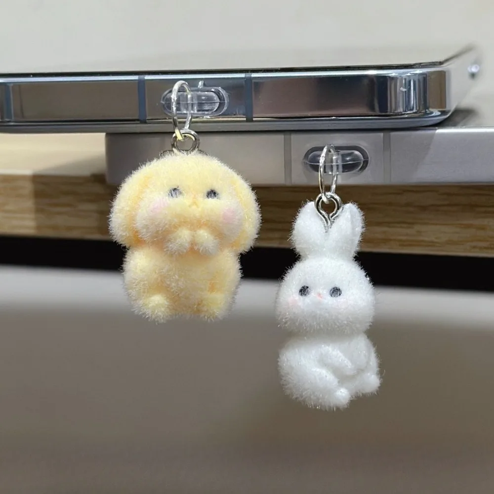 กระต่ายน่ารักโทรศัพท์ปลั๊กฝุ่นตกแต่ง USB Anti Loss ปลั๊กฝุ่นสําหรับ Samsung สําหรับ iPhone Type C ชาร์จพอร์ต Stopper Cap
