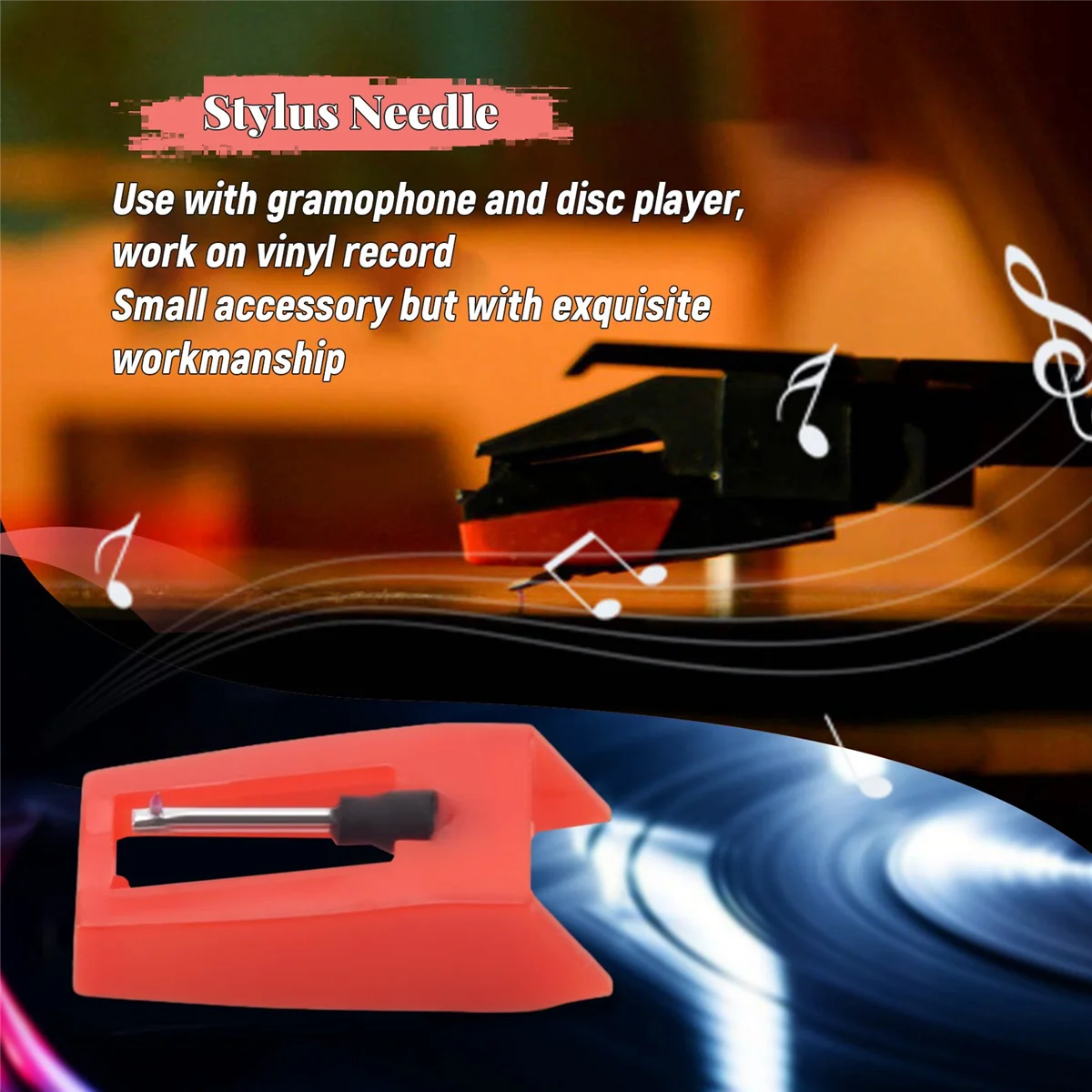 Giradischi Stilo diamantato per fonografo Giradischi Vinile LP Grammofono Aghi per dischi Accessori Stilo