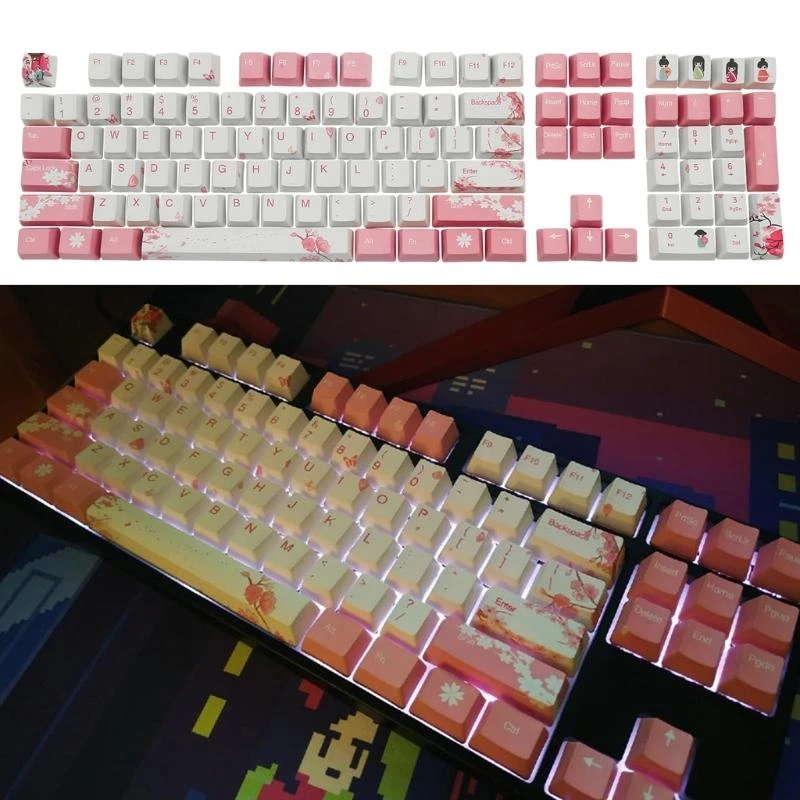 108Keys Keycap Dye Sublimation OEM Profile for Mechanical Keyboard Game Lover best sale