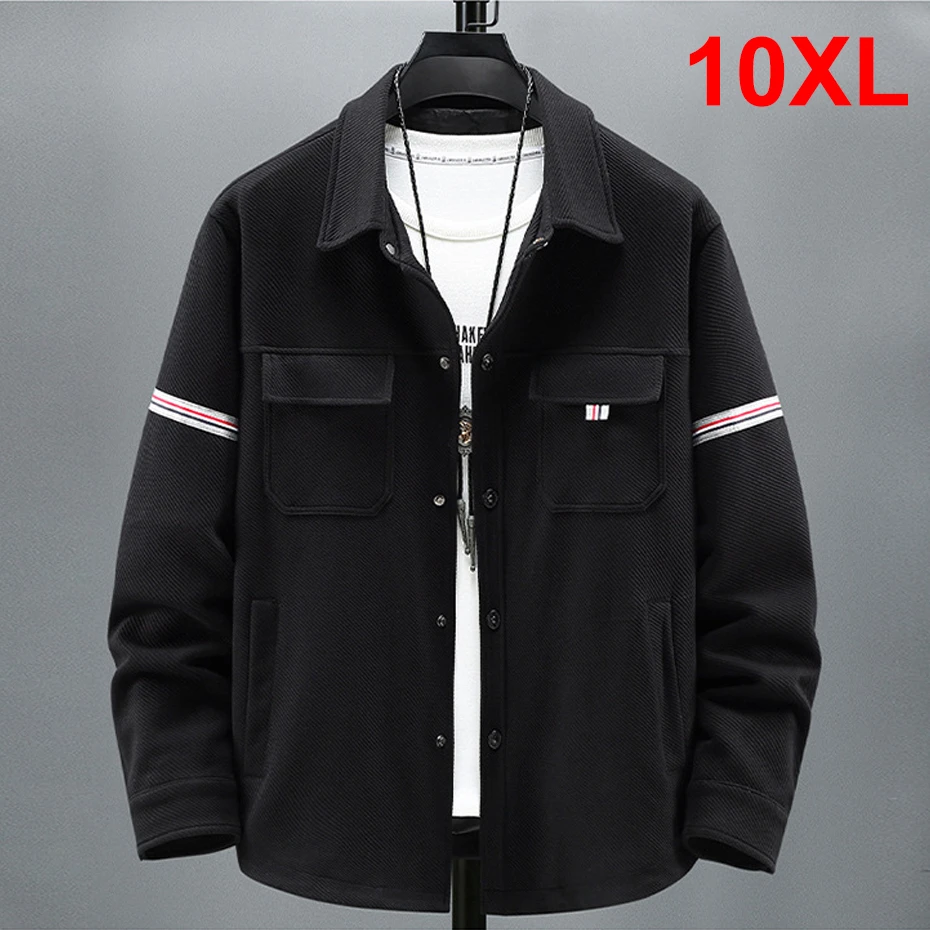 10XL Plus Size Jacket Men Black Cargo Coat Spring Autumn Fashion Casual Jackets Male Big Size 10XL Coat