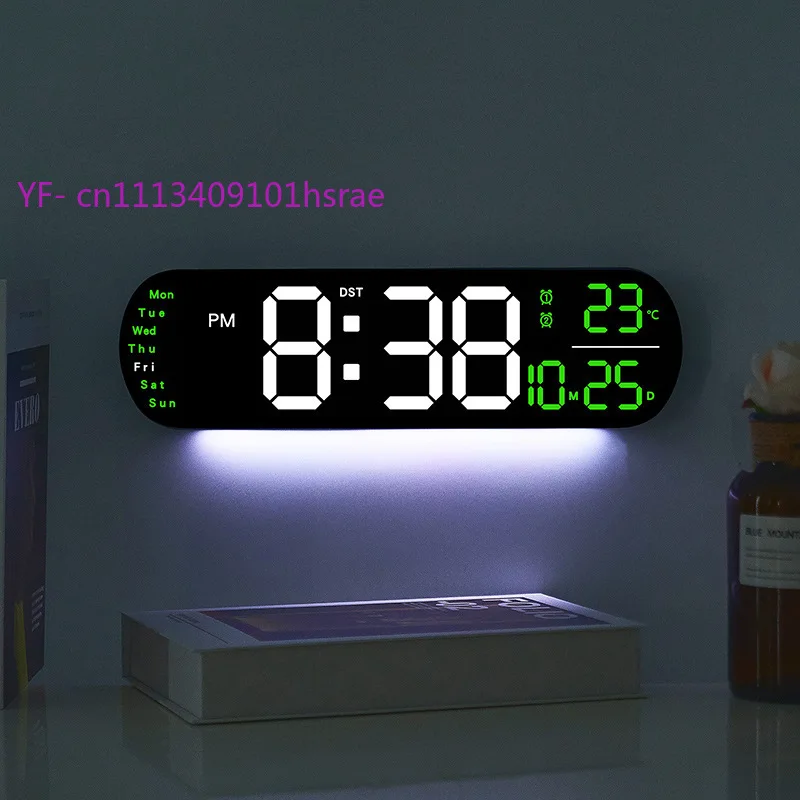 Creative New LED Wall Clock, Large Screen Digital Alarm Clock, Multifunctional Timing Wall Clock for Living Room 6651