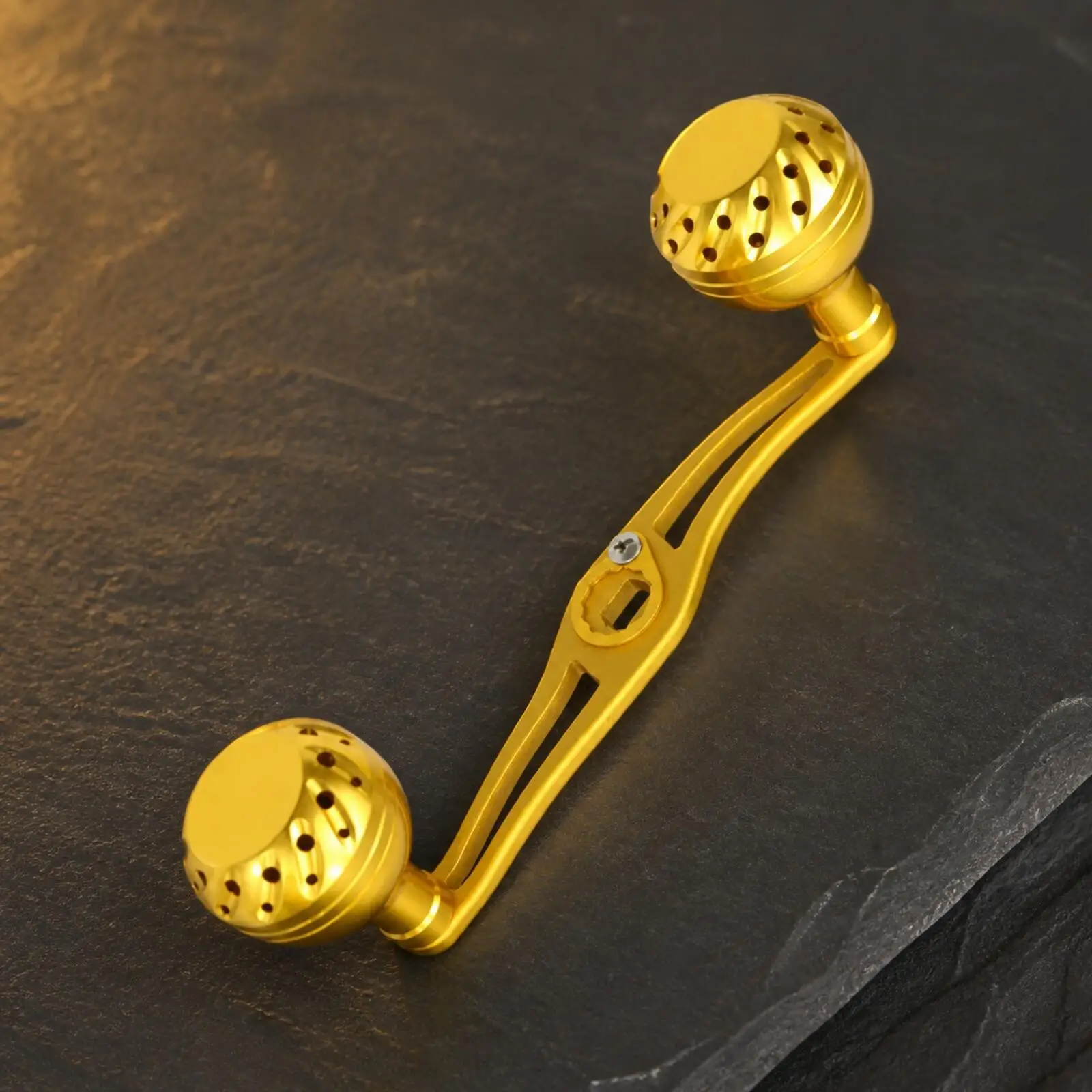 Fishing Reel Spare Part Aluminum Handle with 43mm Grip Knobs for Smooth Reeling Action on Casting Reels