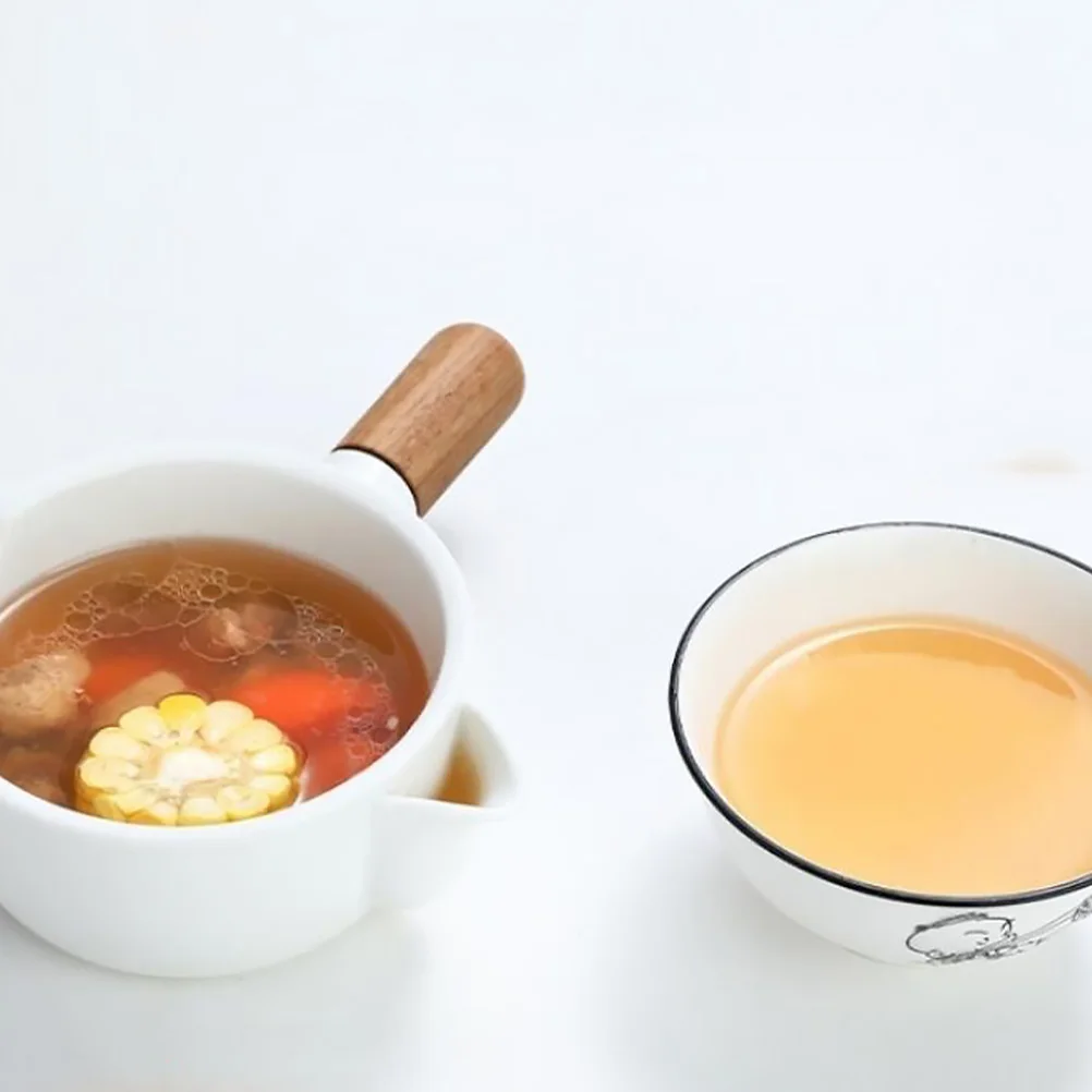 

Oil Separator Soup Separating Bowl Splitter Kitchen Grease Filter Wooden Ceramics