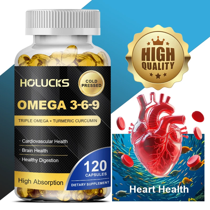 

Omega 3-6-9 Fish Oil Capsules, for Heart Brain Health & Healthy Digestion, Cognitive Function, Immune Support