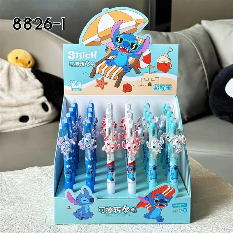 2024 Disney Stitch Gel Stift Cartoon Studenten Stift 0,5mm niedlichen Presse lösch baren Stift Lilo & Stich lernen Briefpapier Weihnachts geschenke