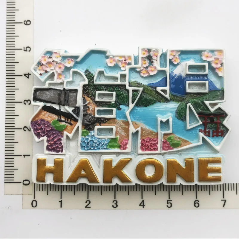 Japanese Hakone Cultural Charm Fridge Magnet Colored Resin Gift Decoration Tourism Souvenir Message Sticker