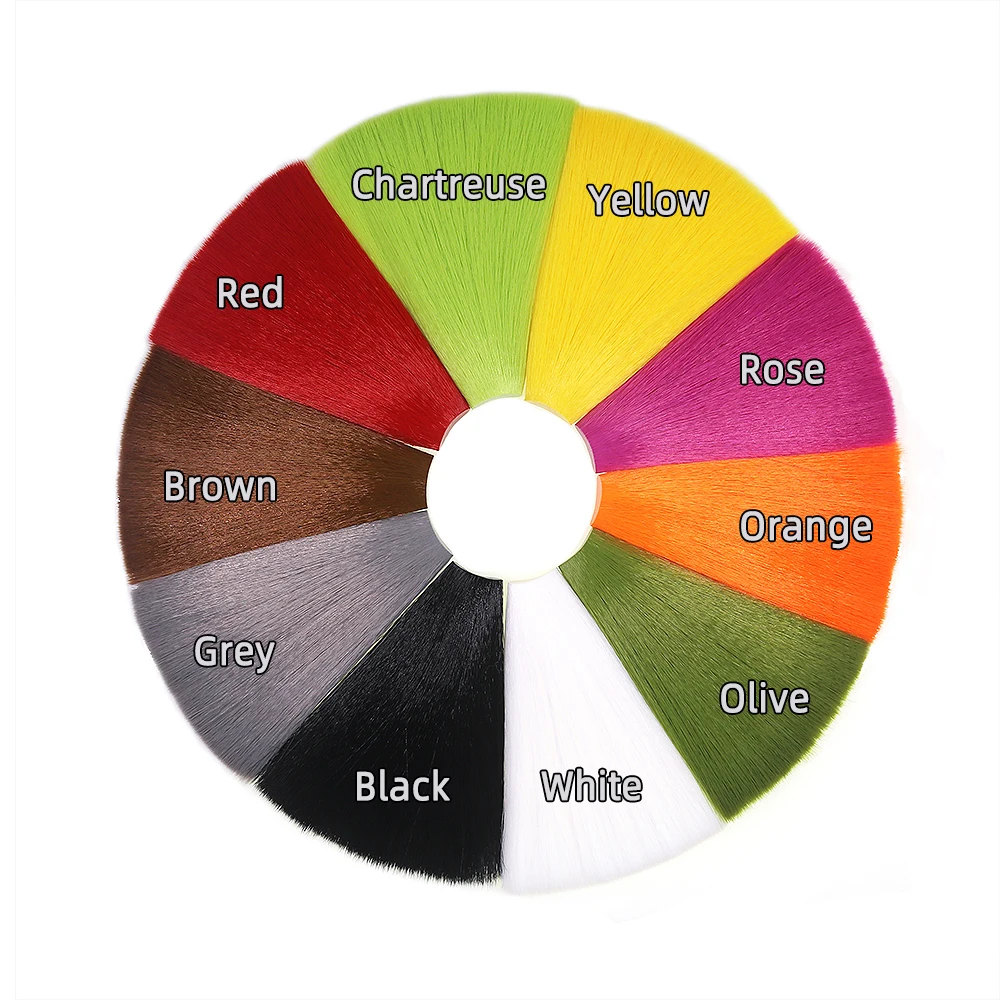 5,5 Zoll lange, konisch zulaufende Kunst-Bucktail-Faser zum Fliegenbinden für Mayfly-Tails, Nymphenflügel, Streamer, Poppers, Bucktails, Jig-Köder – Detail 2