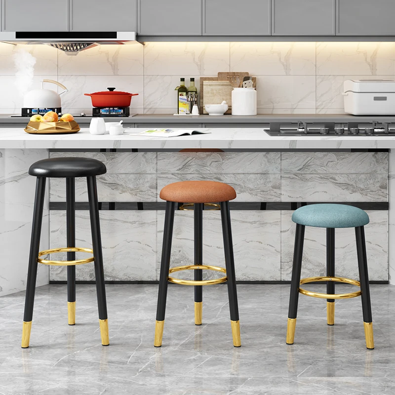 Bar Chair Bar Stool Counter Thickened Light Luxury Bar Stool High Foot Front Desk Stool Simple Foot Pedal Home