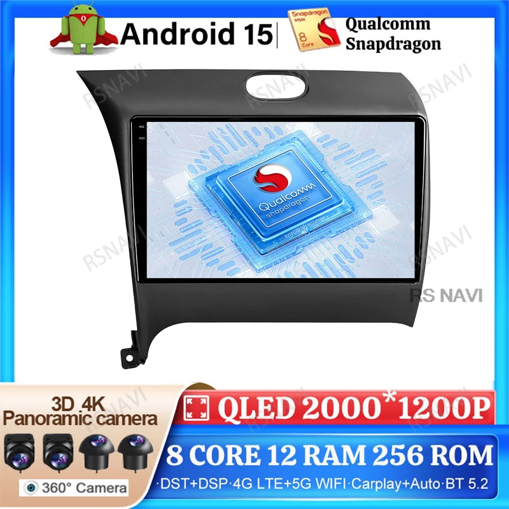 

Android 15 Car Radio For Kia Cerato 3 K3 Forte 2013 2014 2015 2016 2017 2018 DSP Qualcomm GPS Head Unit Stereo Viedo Player BT