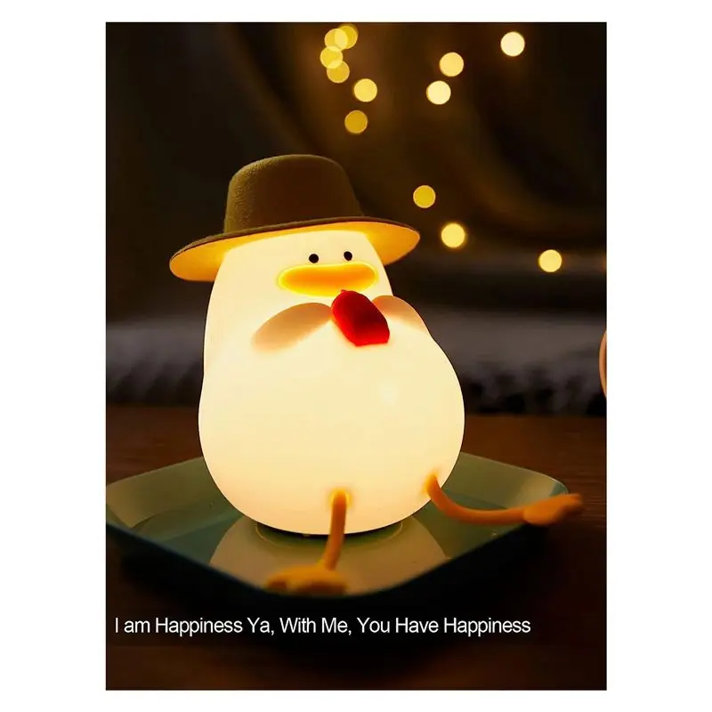 

Детский ночник ABAB Happy Duck, силиконовый ночник для детей, милая силиконовая лампа с регулируемой яркостью для успокаивающего времени перед сном A