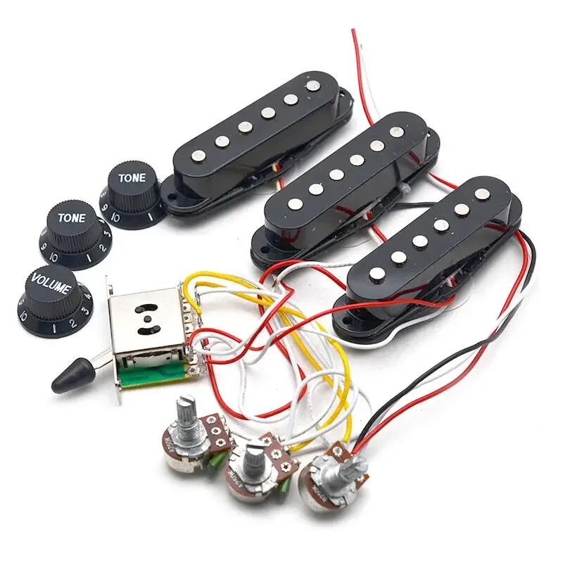 Strat Electric Guitar Pickups Wiring Harness Prewired 5-Ways Switch 2T1V Pickups