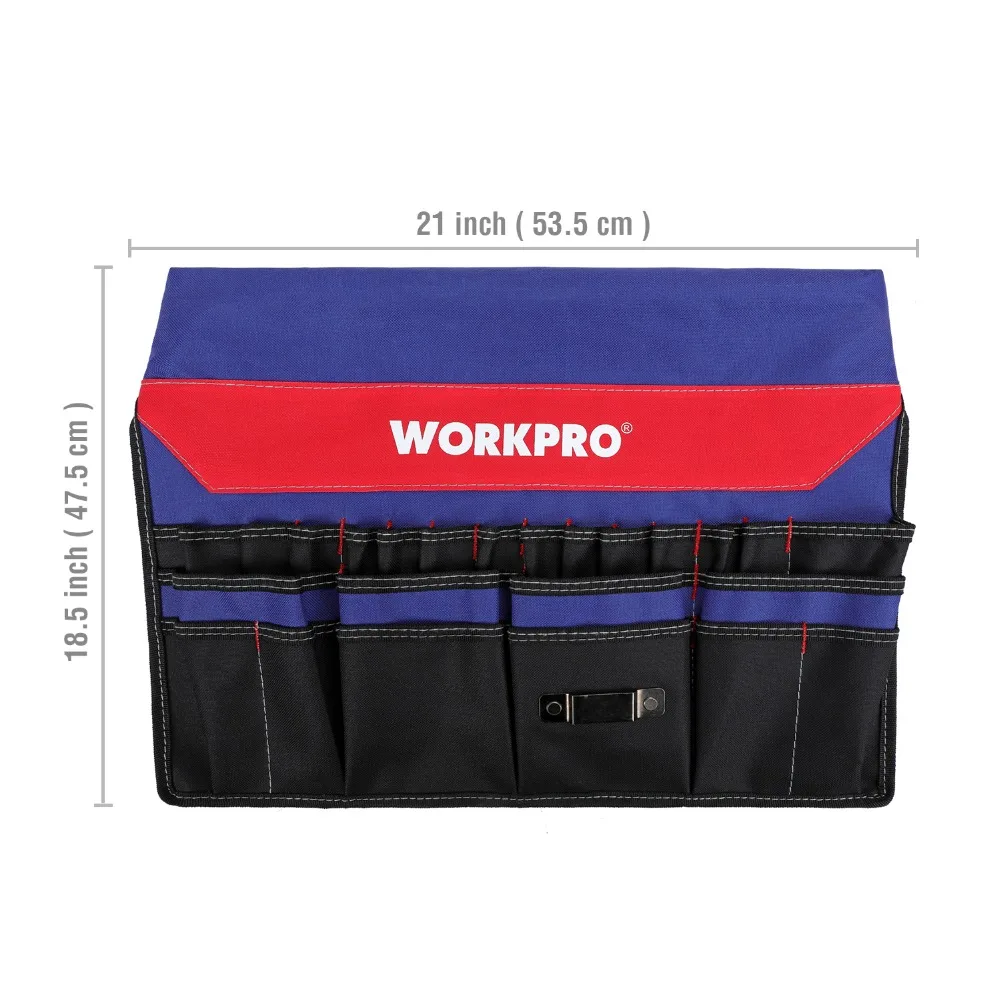 WORKPRO 5 갤런 버킷 도구 정리 파우치 보관 가방, 51 개 포켓, 3.5-5 갤런 버킷에 적합 (도구 제외)