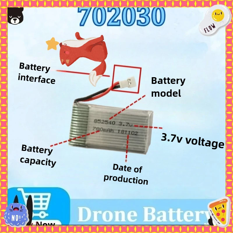 

Newly 702030 3.7V 300mAh Rechargeable Lithium Battery for Remote Controll Airplane Accessories for Model Aircraft