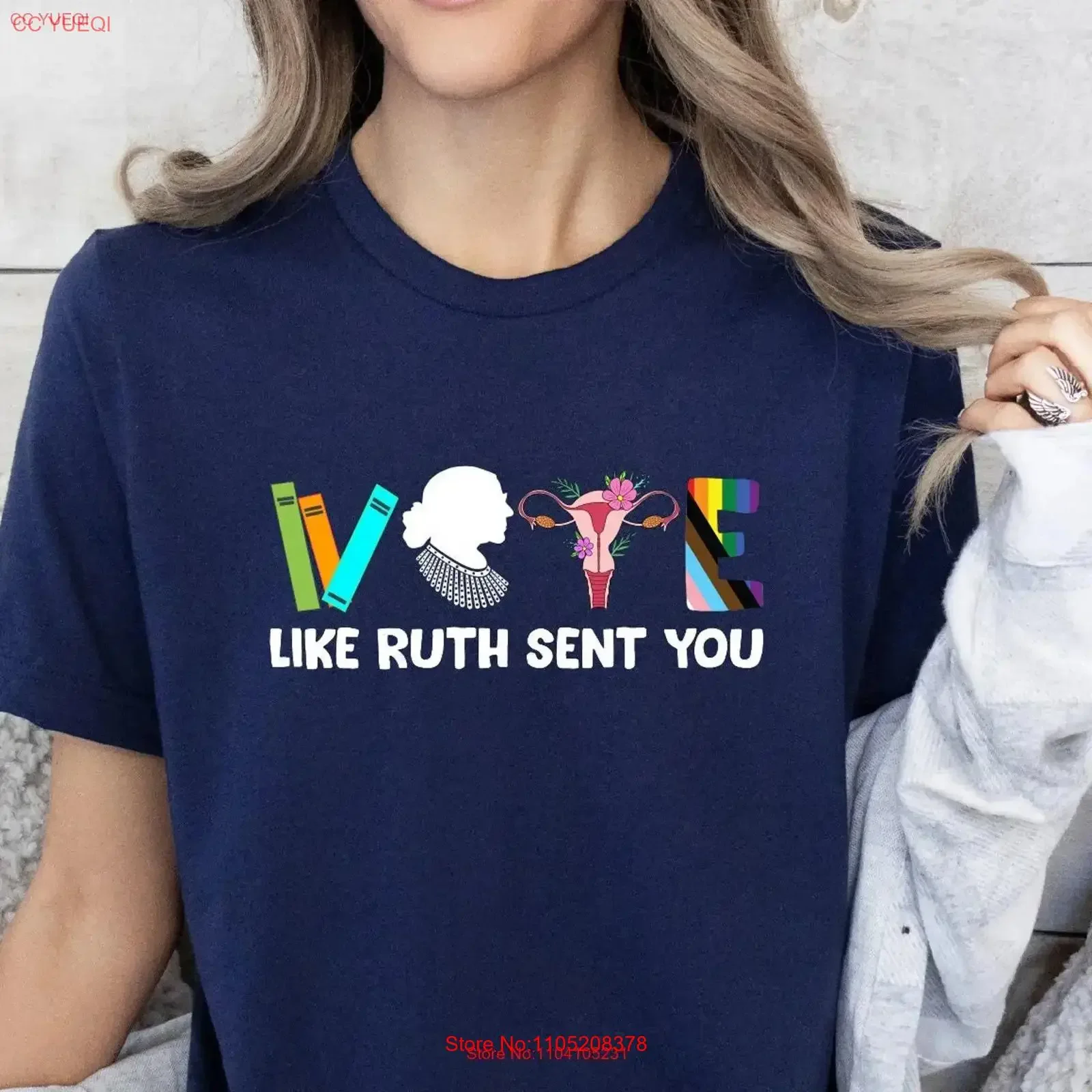 Vote Like Ruth Sent You T Shirt Election 2024 FeminisT Empowering Political Equality Social Justice vintage Washed