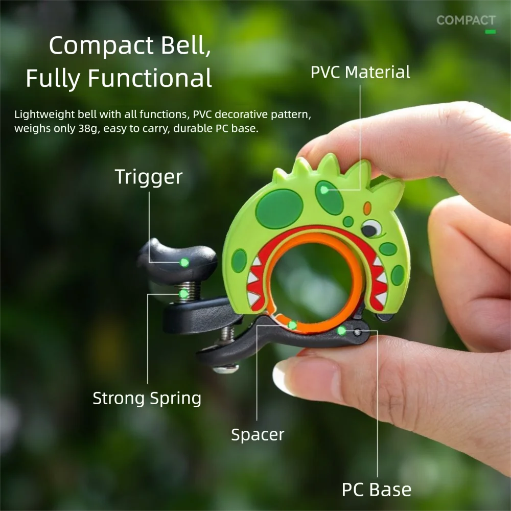 

Водонепроницаемый забавный велосипедный звонок, громкий звук, нескользящий руль, безопасный звуковой сигнал, четкая форма кролика/динозавра, мультяшный велосипедный звонок