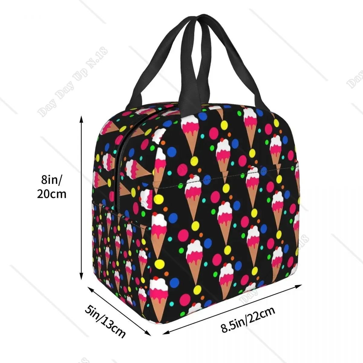 Colorful Portable Lunch Bag Ice Cream Cooler Pack Insulation Picnic Food Storage Bags for Shcool Picnic