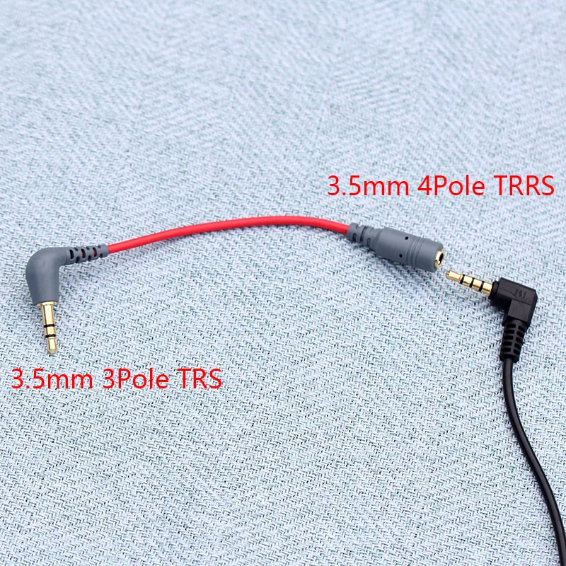 3.5mm TRRS Female  to TRS Male Cable 90 Degree Angled Adapter For Microphone VIDEOMIC Micro-type Mics