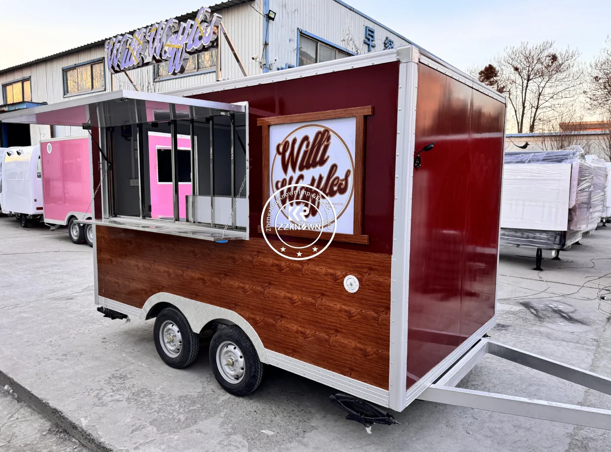 Concession Food Trailer Fully Equipped Fast Food Cart Snack Coffee Shop Kiosk Mobile Kitchen Food Truck