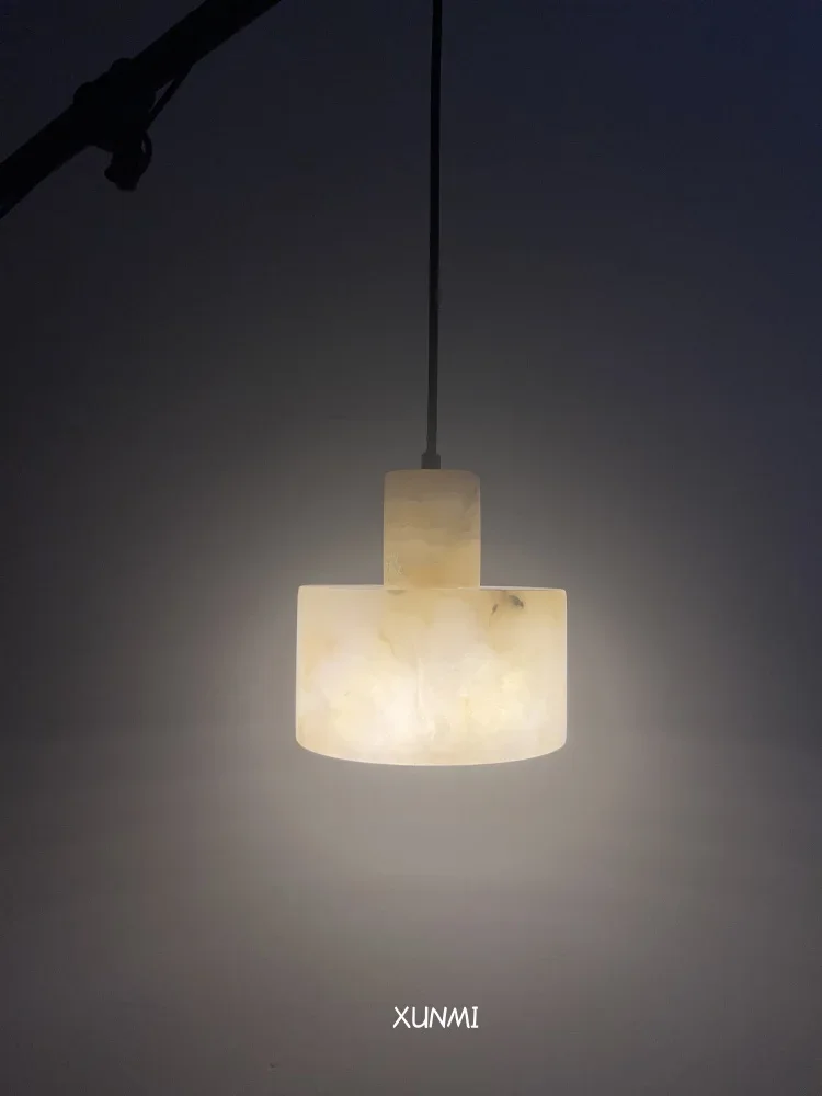 

Italian Natural Marble Bedside Small Chandelier LED Living Room Dining Table Pendant Lights Minimalist Nodic Home Decor Lighting