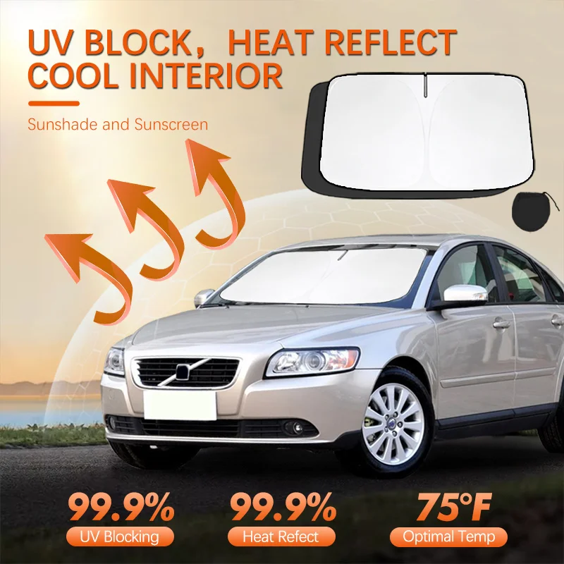 

For Volvo S40 Car Sun Viso Front Window Windshield Sunshade Heat Insulation Summer Sun UV Protection Auto Accessories
