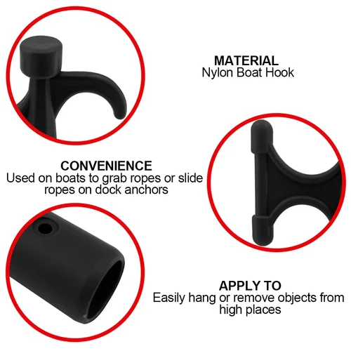 Imagen 2 del producto Gancho de nailon para barco, resistente al óxido, extremo de cabeza de gancho para yate de amarre, cabezal de gancho para barco de amarre de nailon, reemplazo de accesorios superiores para barcos