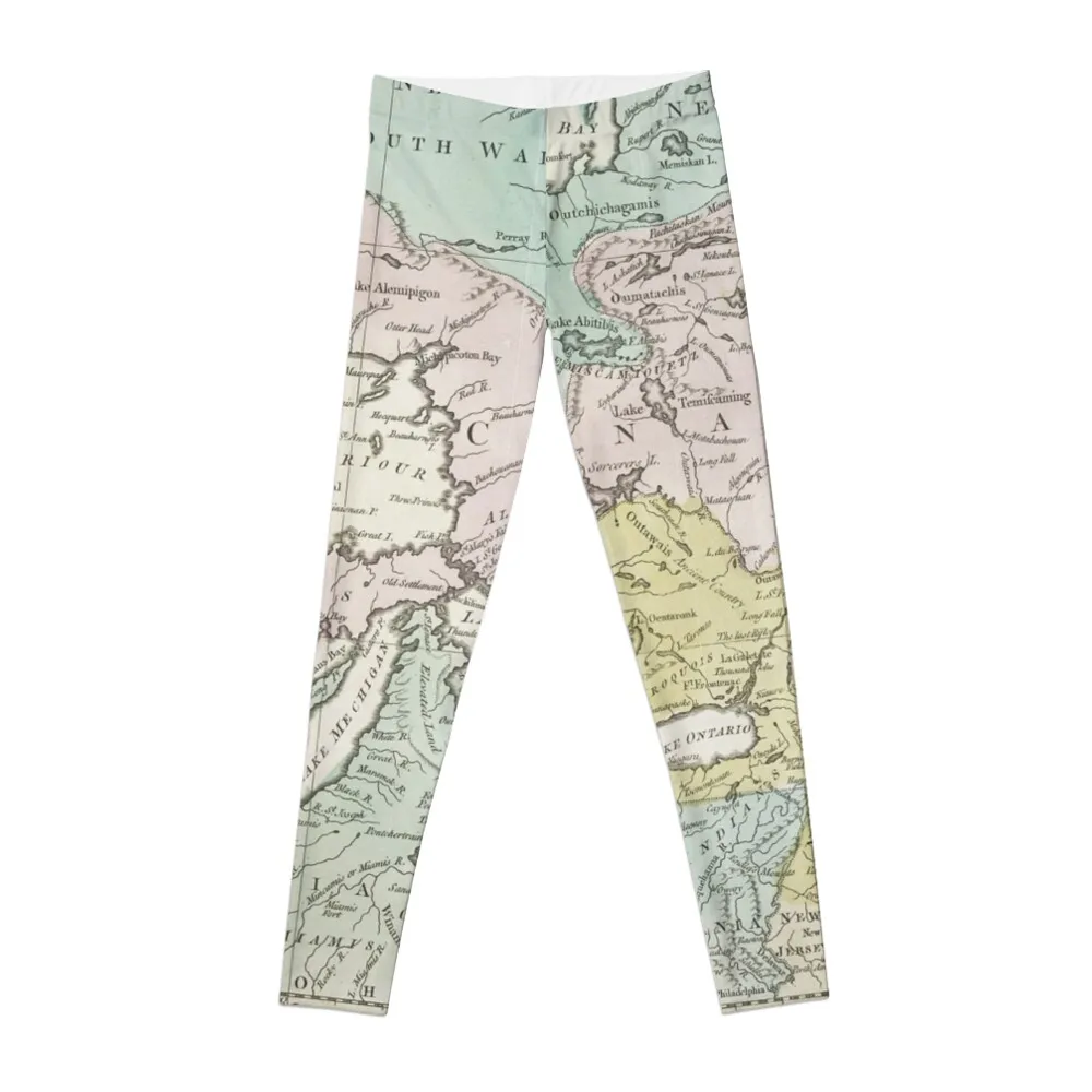 

Vintage Map of Great Lakes & Canada (1761) Leggings Sports pants for Leginsy push up active wear Womens Leggings