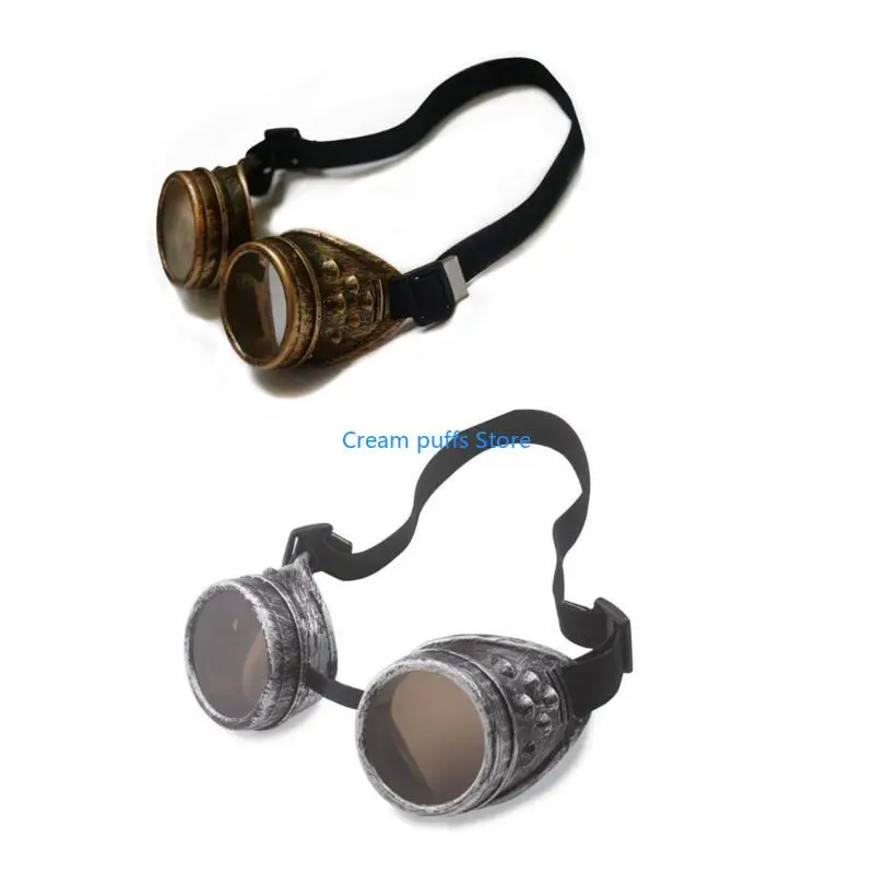 50LE Vintage Goggles Punk Gothic Glasses for Halloween Cosplay Costume Accessories
