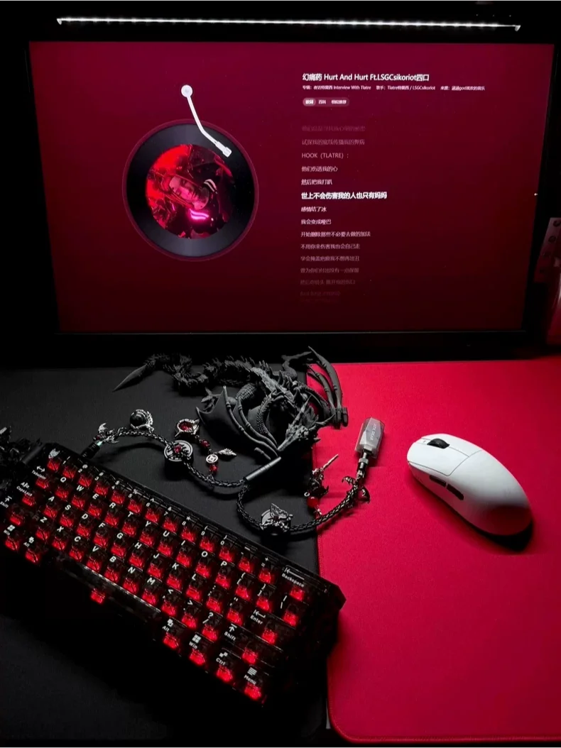Scarlet Night 2-in-1 8k Aviator Cable Single Crystal Copper 1.3m Rgb Type-c Magnetic Axis Mechanical Keyboard Cable Split