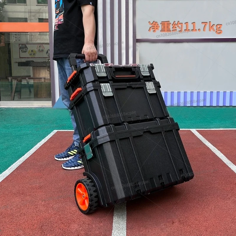 

Трехъярусный ящик для инструментов на колесах, большой, съемный, для установки