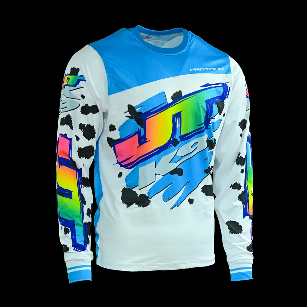 

Summer New Motorcycle Dalmatian K9 Blue Jersey Men's And Women's JT Racing USA Loose Breathable Speed Drying Cycling Clothing