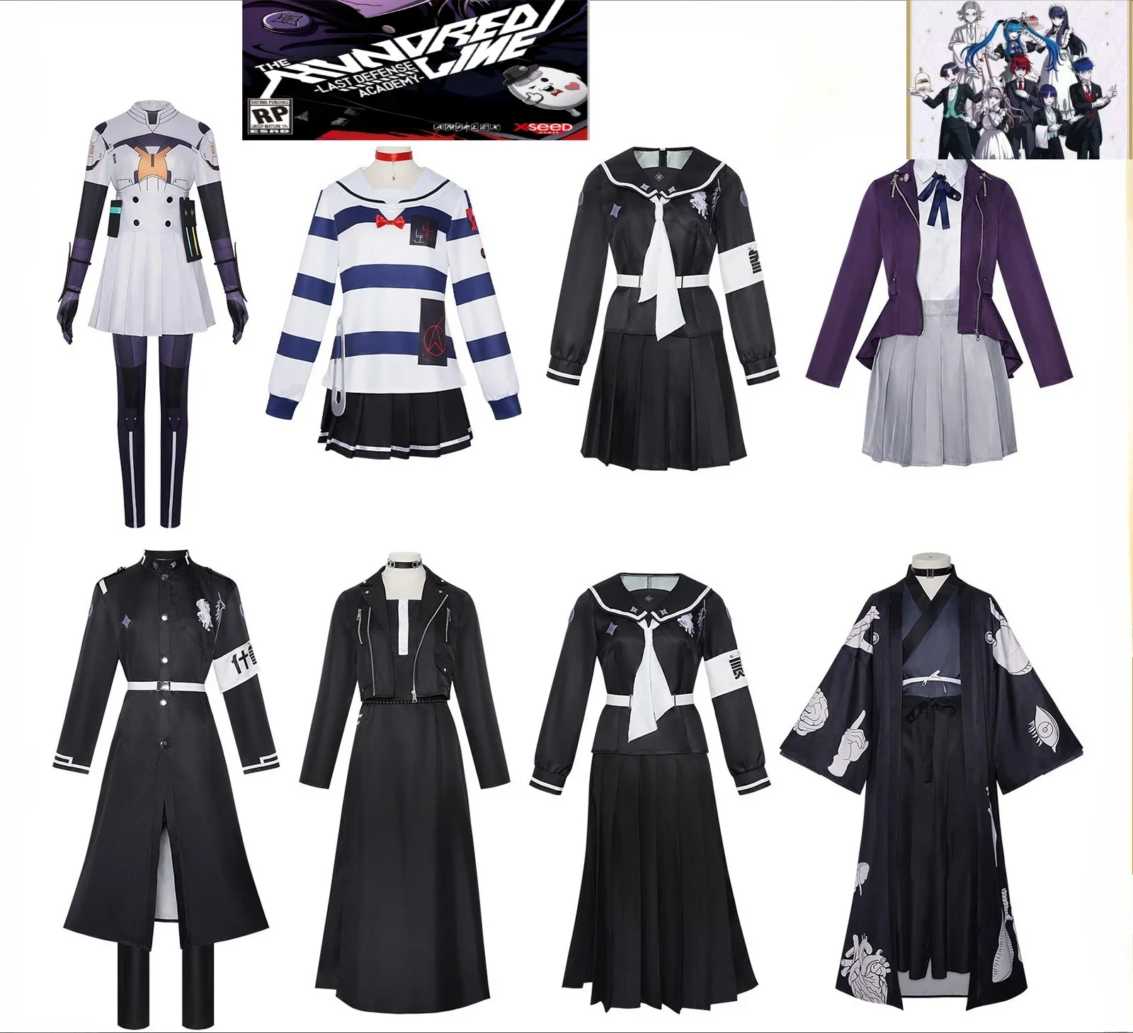 

Game The Forgotten Line Amemiya Darumi Kiri Fuji Nozomi Last Defense Academy Cosplay Costume Uniform Halloween Role-play Costume