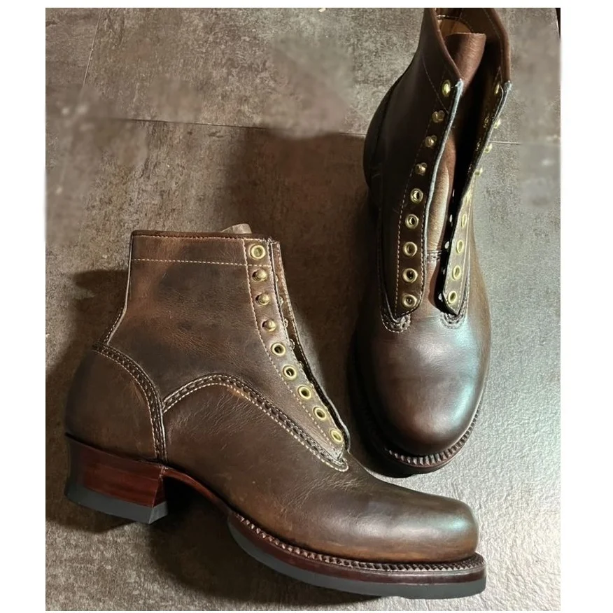 Marrom meados de bezerro rendas até sapatos masculinos sapatos de couro botas de alta qualidade sapatos de festa moda tamanho grande 48 zapatillas mujer