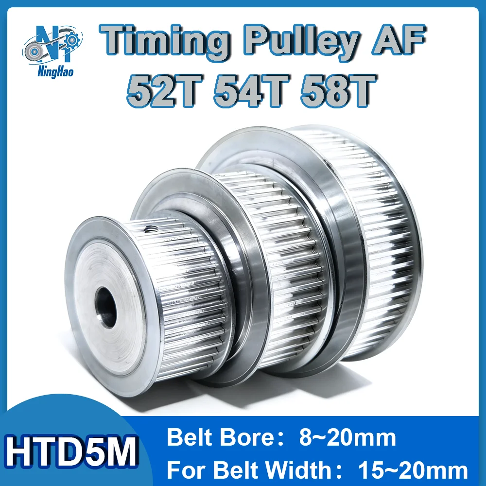 

HTD 5M 52T 54T 58T Timing Pulley 5M Pulley Bore 8mm~20mm Belt Width 15mm 20mm AF Synchronous Wheel For 3D Printer CNC Router