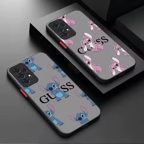 Cute Disney Stitch Angel Case For Samsung Galaxy A16 A53 A54 A34 A24 A06 A05 A05S A13 A23 A33 A73 A72 A52S A52 A32 A22 A12 Cover