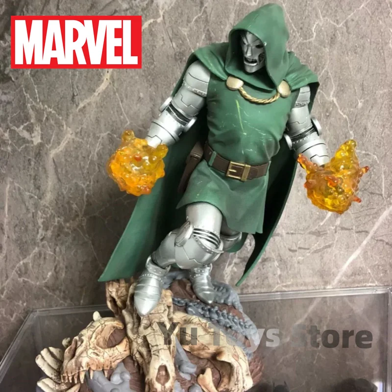 

10 Inch Genuine Marvel Museum Of Art Series Destruction Doctor Doom Pvc Statue Landscape Ornaments Children'S Birthday Gifts