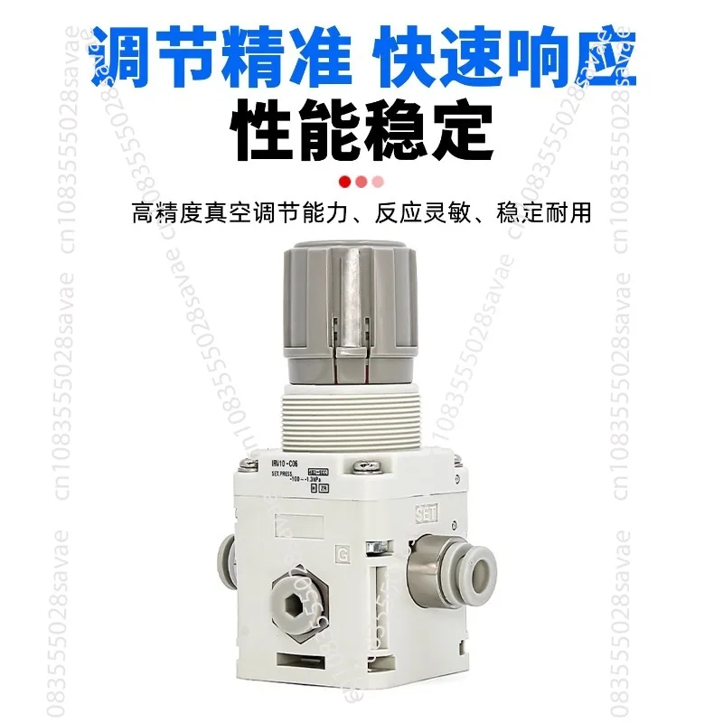 Vacuum Regulator  WITH GAUGE 20-C08BG Direct Insertion of 8mm Outer Diameter Tube