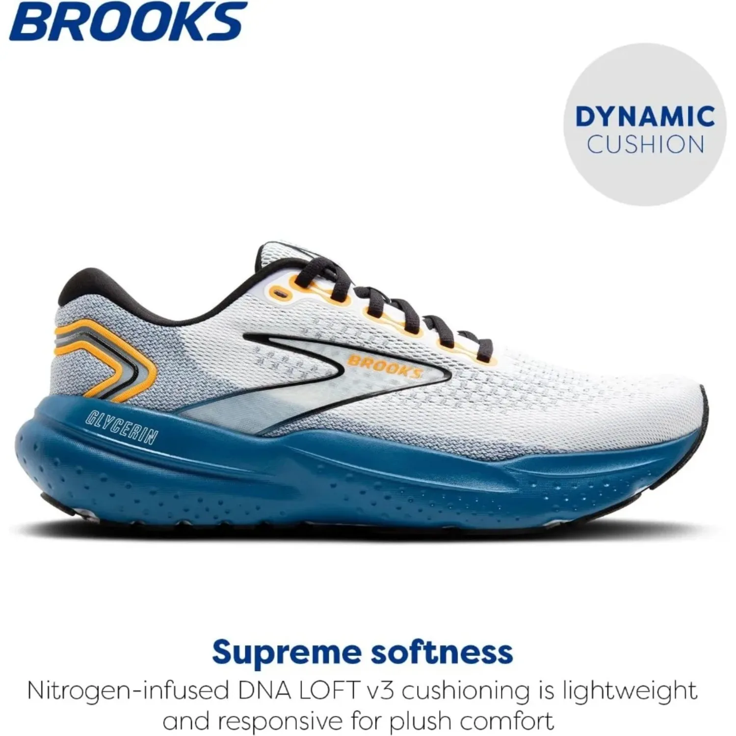 

Brooks Glycerin 21 Men's Casual Sneakers Neutral Running Shoes Cushioned Comfort Breathable Sports Training Jogging Footwear