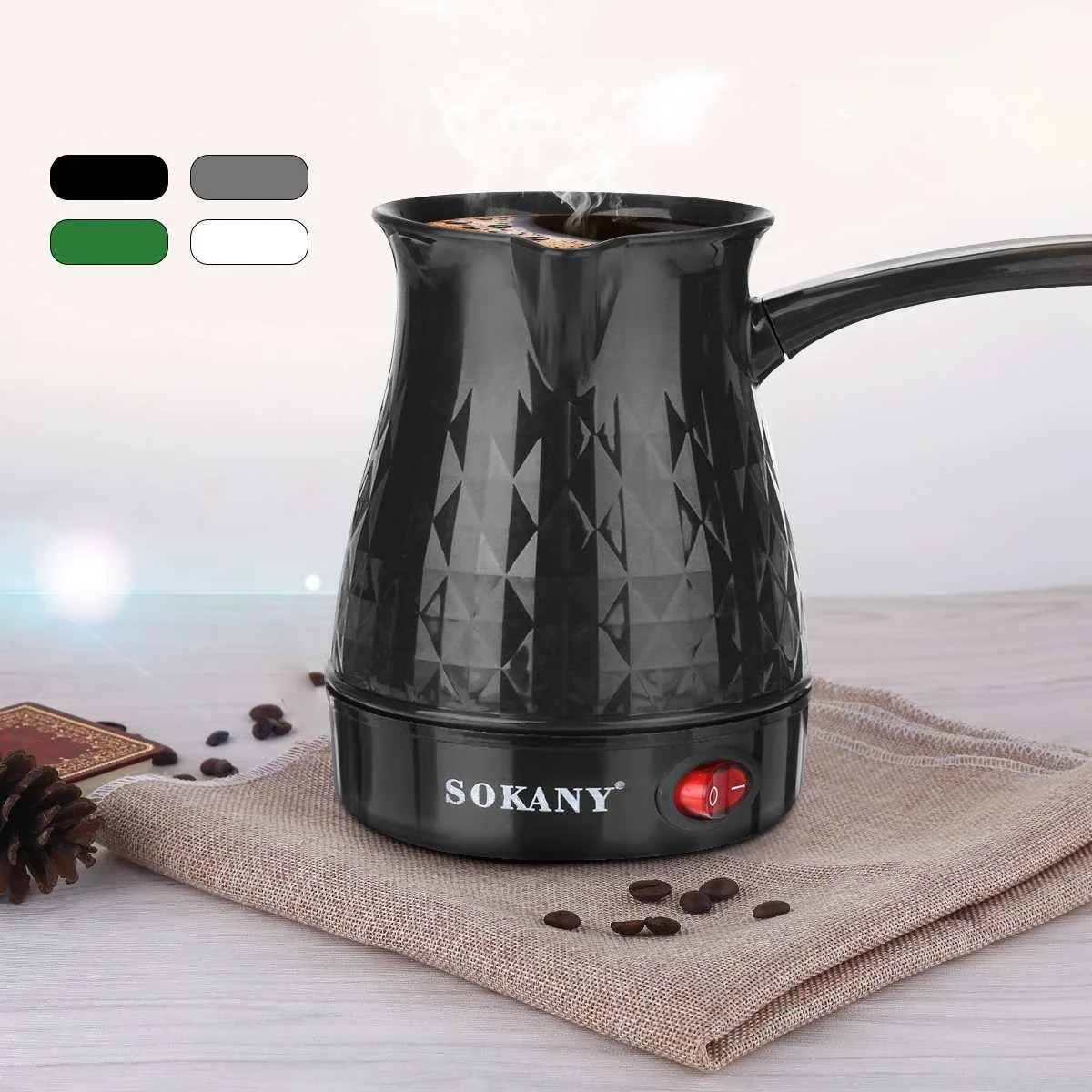 Portable Turkey  Coffee Machine Glass DesignTurkish Coffee Pot Maker Heaters Stove Hot Milk Water Mocha Heating 5 Cups