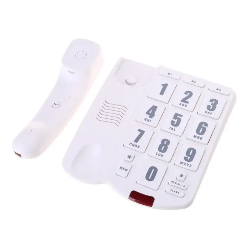 652F Big Button Landline Phone Desktop Telephone Loud Ringtone Fixed Home Phone for Elderly and Visually Impaired PK3000
