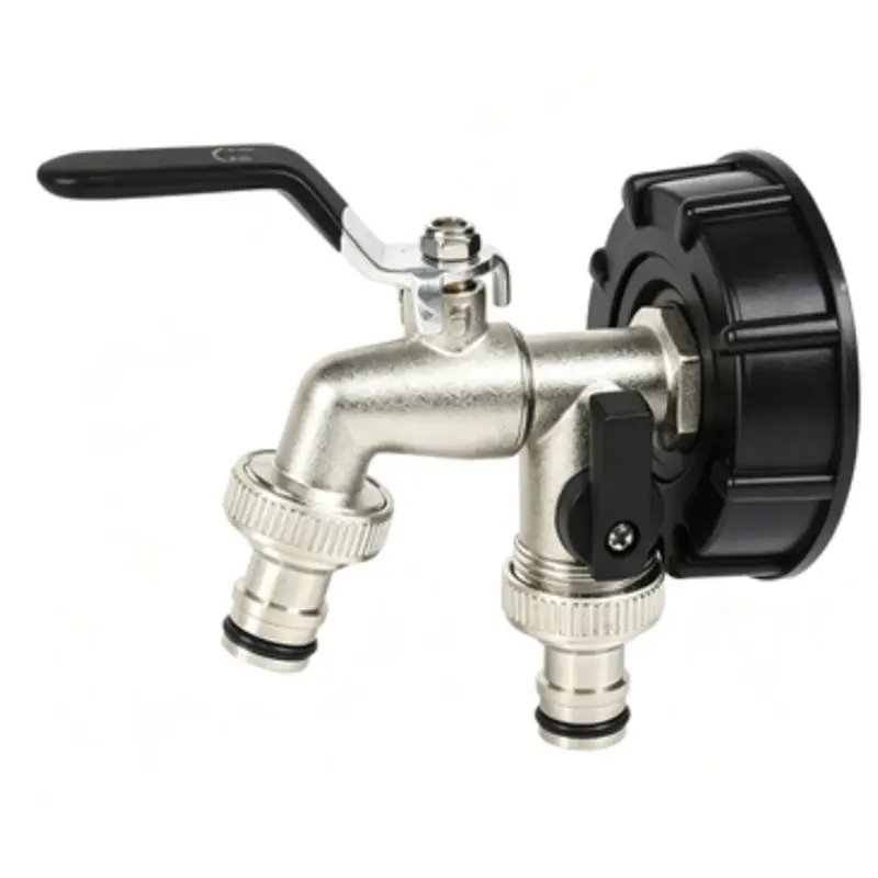 AB46-Outlet Valve Tap Adapter Nipple Connector For Outdoor Rainwater