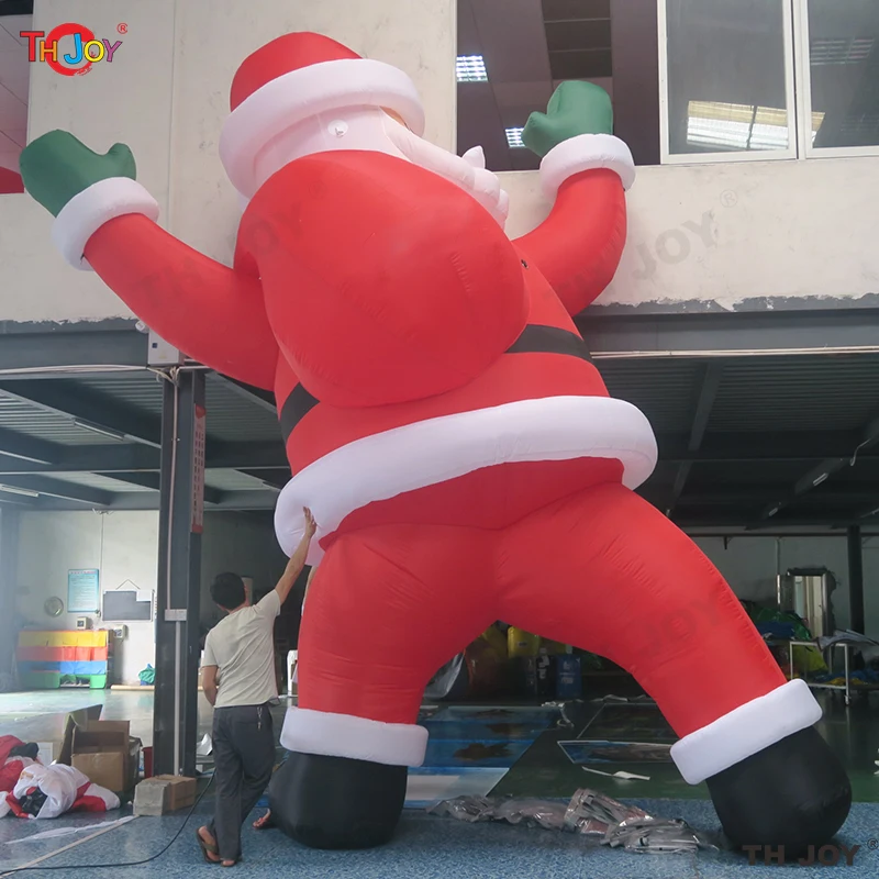 Inflatable Santa Claus Wall Climbing Christmas Decoration with Built-in blower New Year Party Outdoor Ornament