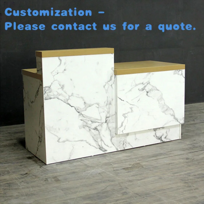 custom.Kainice Customized Register Counter Retail Store Marble Pattern Salon Desk Front Desk Reception Checkout Counters