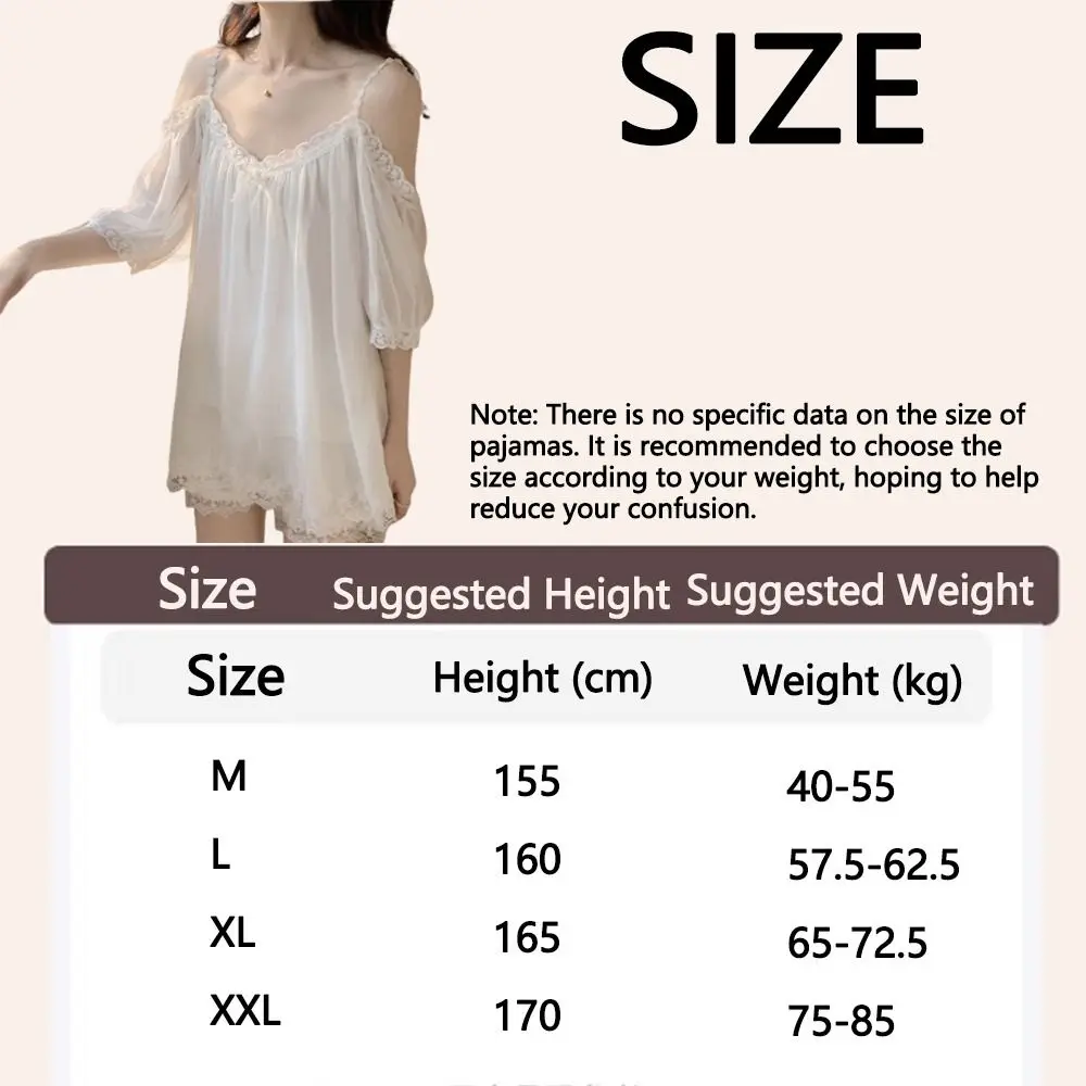 Soft Women Mesh Pajama Set Elastic Nightwear Suspender Shorts Pajama Suit Hollow Out Off Shoulder Women's Sleepwear Sets