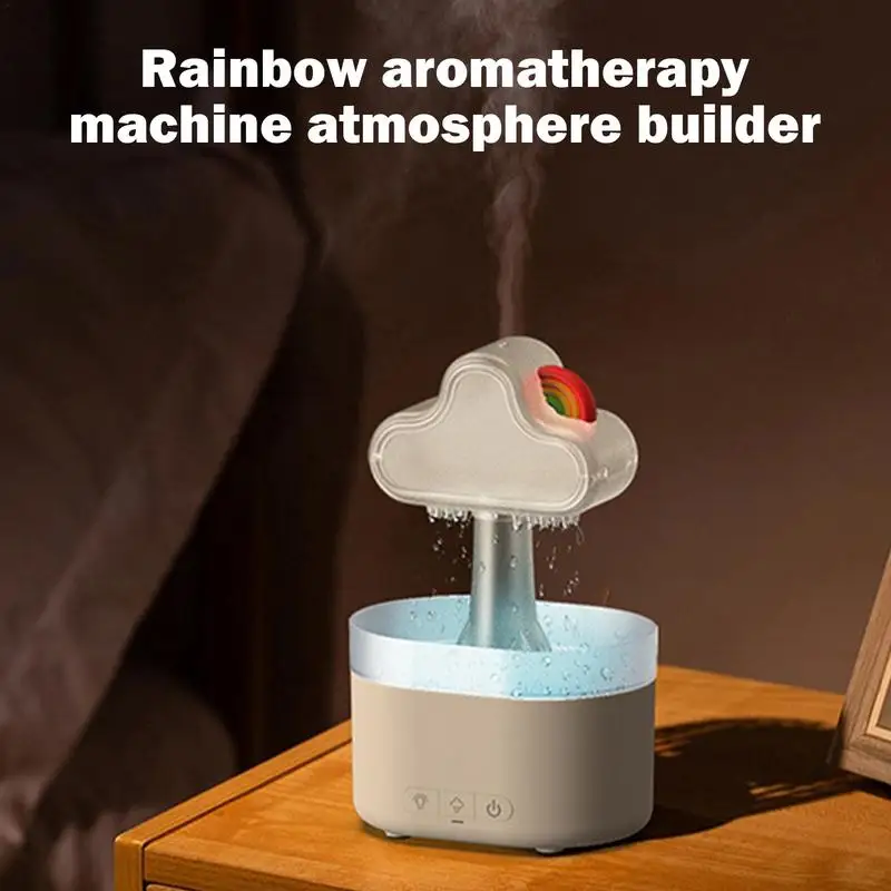 Cute Desk Humidifier Rainbow Rechargeable Aromatherapy Diffuser Cartoon Home Decoration Water Drip Humidifier For Relaxing