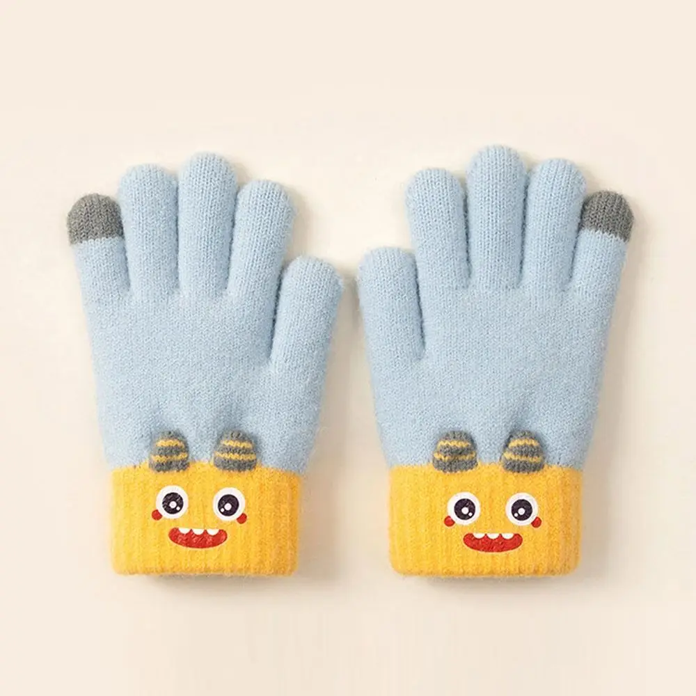Winter Warm Children's Gloves Soft Stretch Thickened Kids Full Finger Gloves Knit Mittens for Boys Girls for Women & Men