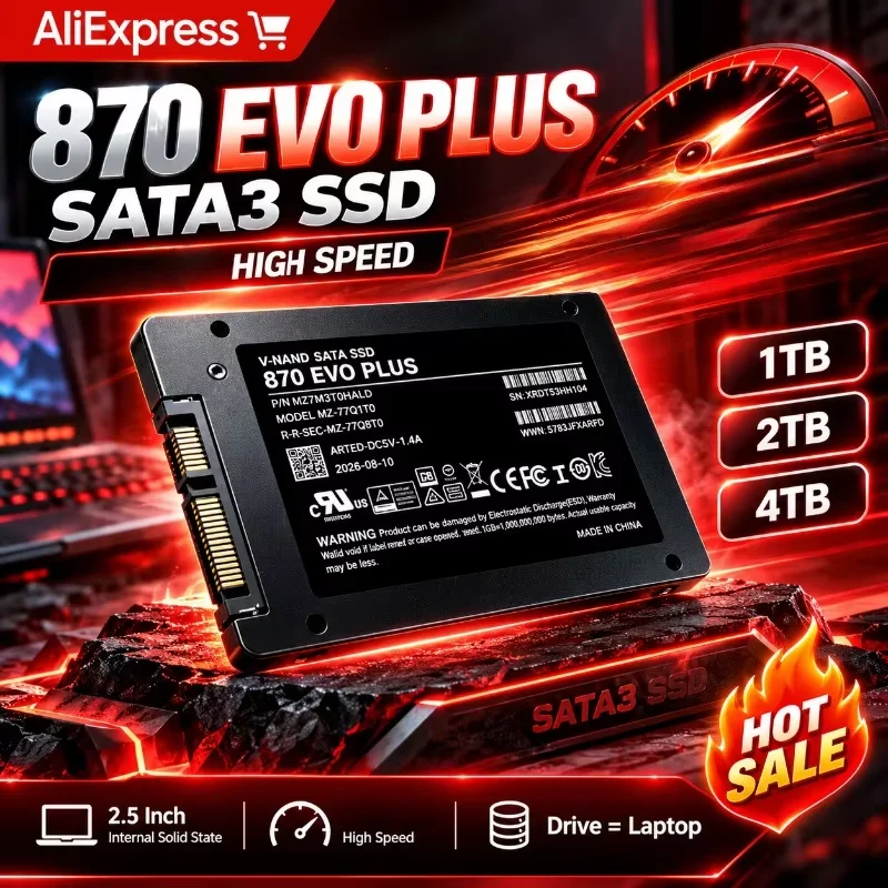 2.5 Inch Internal Solid State Drive 870 EVO PLUS  SATA3 SSD 1TB 2TB 4TB Hard Disk Solid State Drive for Laptop Desktop