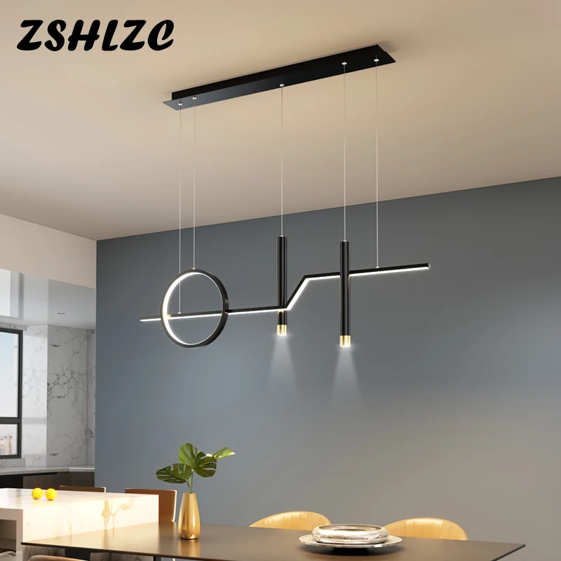 Modern Home Led Pendant Light Black 100CM Creative LED Pendant Lamp for Living room Dining room Kitchen Light Fixturse 110V 220V