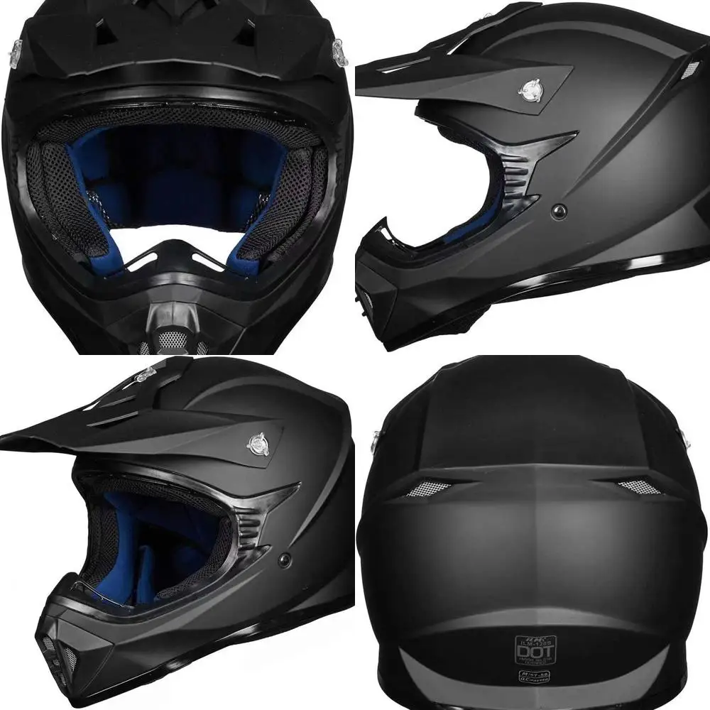 

Full Face Dirt Bike Helmet for Motocross, ATV, BMX, MX, Offroad Riding - DOT Approved, Matte Black, Adult Large