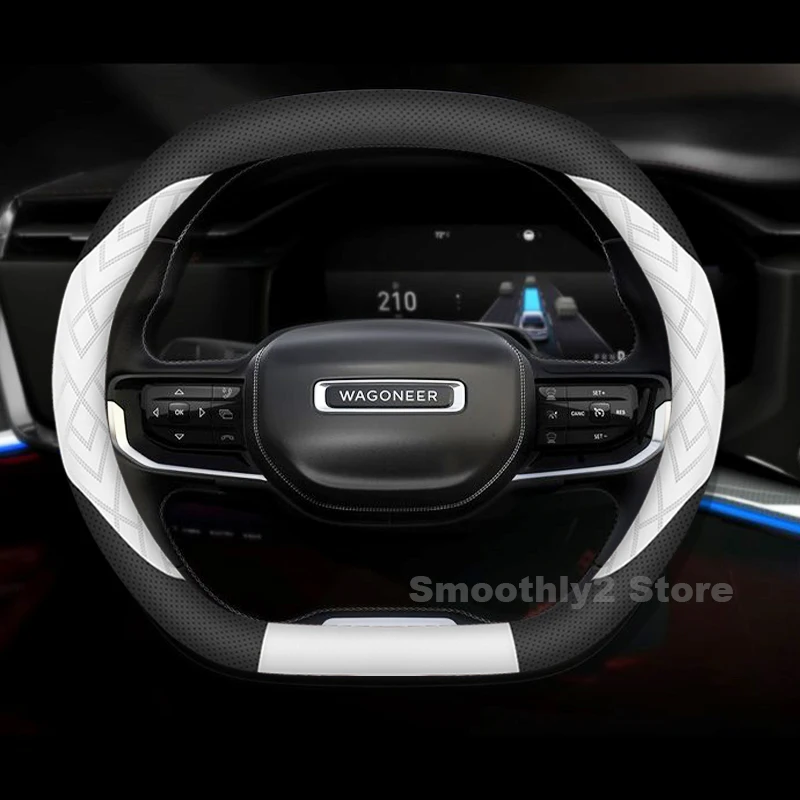 

Leather Car Steering Wheel Cover For NEW Jeep Wagoneer S 2024 2025 Wear-resistant Auto Steering Wheel interior Accessories